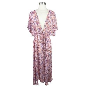 Story On Floral Boho Tie Front Duster - Size Medim